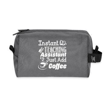 Instant Teaching Assistant Just Add Coffee - Recycled Toiletry Zip Bag - anthracite - Front
