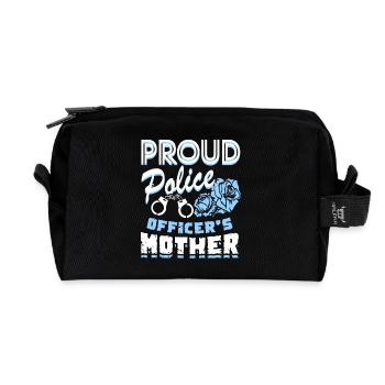 Proud Police Officer's Mother - Recycled Toiletry Zip Bag - black - Front