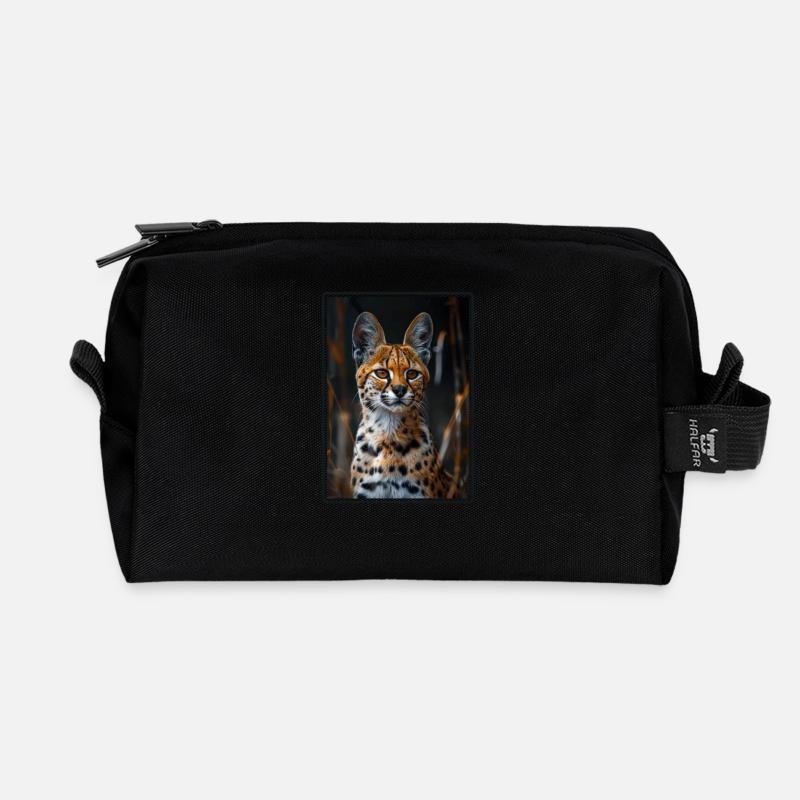 Servale Serval - Recycelte Kulturtasche - Schwarz