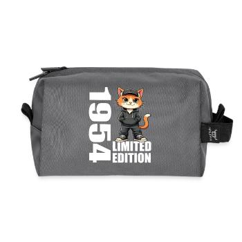 Limited Edition 1954 Geburtstag 1954 Geboren - Recycelte Kulturtasche - Anthrazit - Vorne