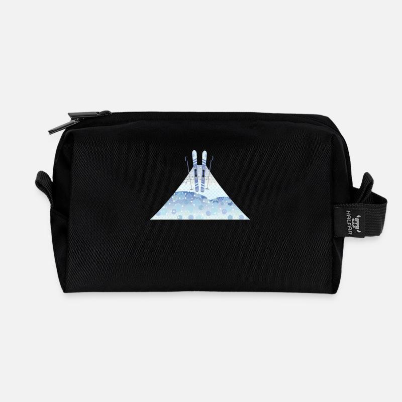 Winter Skifahren Abenteuer Design Winter Skiing - Recycelte Kulturtasche - Schwarz