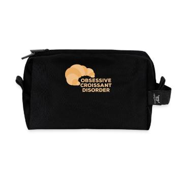 Obsessive Croissant Disorder Frühstücksfreude für - Recycelte Kulturtasche - Schwarz - Vorne