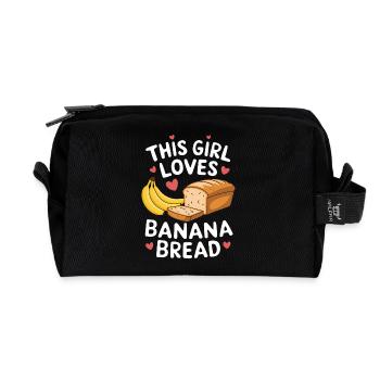 Banana Bread Saying Funny Banana Bread Gift - Recycled Toiletry Zip Bag - black - Front
