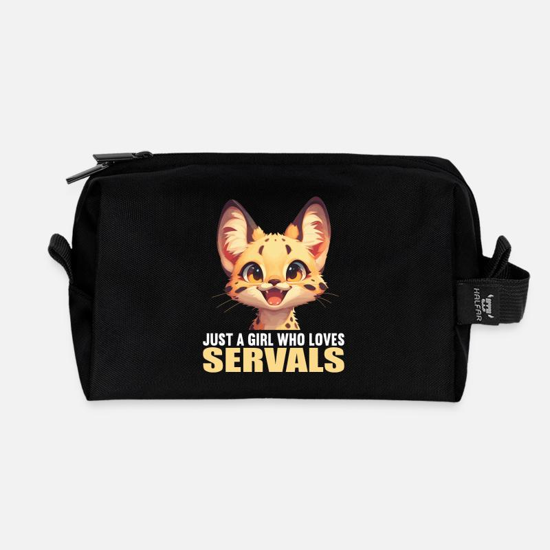 Servale Serval - Recycelte Kulturtasche - Schwarz