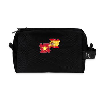 Vietnam Spanien Flagge Spanier Vietnamese - Recycelte Kulturtasche - Schwarz - Vorne