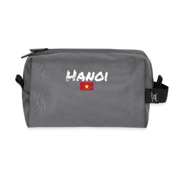 Hanoi Vietnam Vintage Drapeau Vietnamien - Trousse de toilette en tissu recyclé - anthracite - Devant