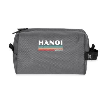 Hanoi Vietnam Vintage Vietnamien Vietnamien - Trousse de toilette en tissu recyclé - anthracite - Devant