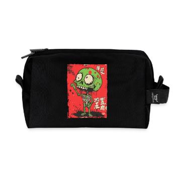 Mignon squelette de zombie vert - Trousse de toilette en tissu recyclé - noir - Devant