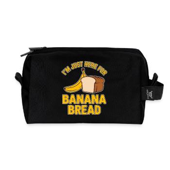 Banana Bread Saying Funny Banana Bread Gift - Recycled Toiletry Zip Bag - black - Front