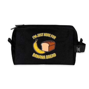 Banana Bread Saying Funny Banana Bread Gift - Recycled Toiletry Zip Bag - black - Front