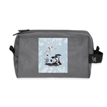 Winter Cranes - Recycled Toiletry Zip Bag - anthracite - Front