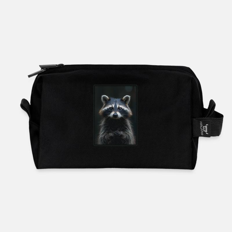 Waschbären Waschbär - Recycelte Kulturtasche - Schwarz
