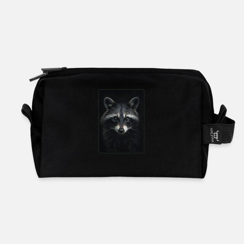 Waschbären Waschbär - Recycelte Kulturtasche - Schwarz