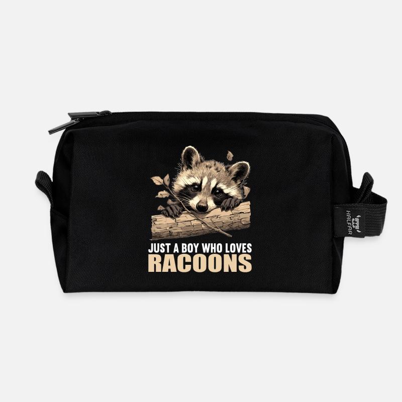 Waschbären Waschbär - Recycelte Kulturtasche - Schwarz