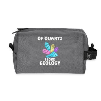 Of course I like geology crystals of quartz - Recycled Toiletry Zip Bag - anthracite - Front