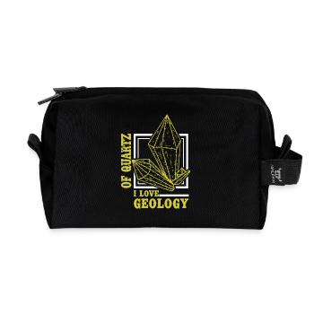 Of Quartz I Love Geology Crystals Stone - Recycled Toiletry Zip Bag - black - Front