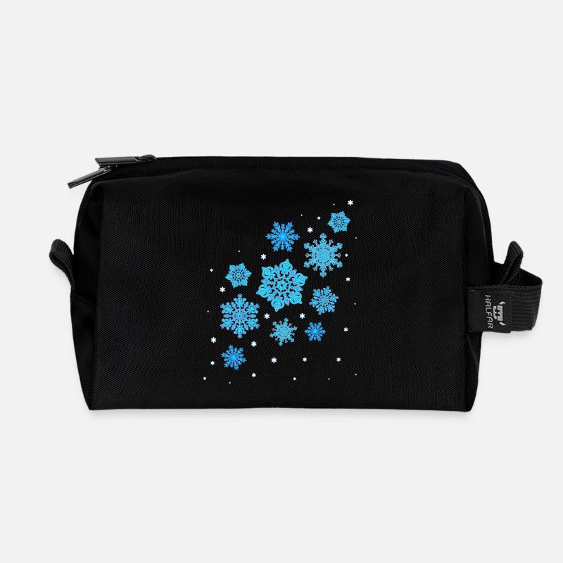 Schneeflocken Mandala - Recycelte Kulturtasche - Schwarz