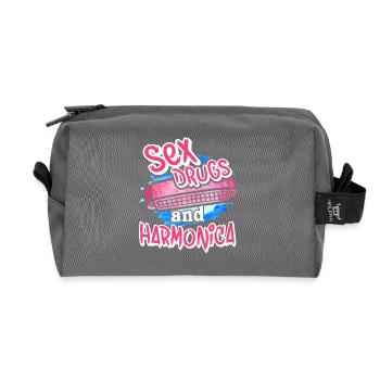 Sex Drugs And Harmonica - Recycled Toiletry Zip Bag - anthracite - Front