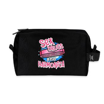 Sex Drugs And Harmonica - Recycled Toiletry Zip Bag - black - Front