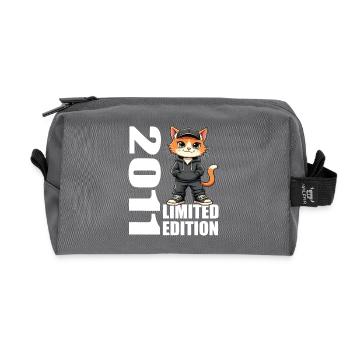 Limited Edition 2011 Birthday 2011 Born - Recycled Toiletry Zip Bag - anthracite - Front