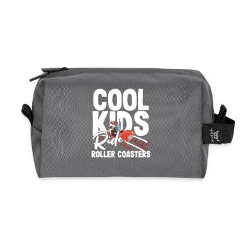 Cool kids ride roller coasters - Recycled Toiletry Zip Bag - anthracite - Front