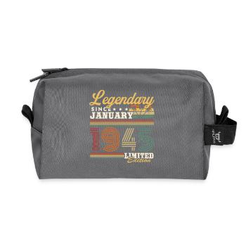 Legendär seit Januar 1945 Jahrgang Geburtstag - Recycelte Kulturtasche - Anthrazit - Vorne