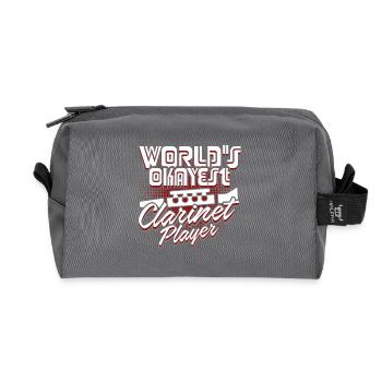 World's Okayest Clarinet Player - Recycled Toiletry Zip Bag - anthracite - Front