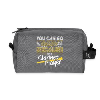 You Can Go Crazy Because I Am Clarinet Player - Recycled Toiletry Zip Bag - anthracite - Front