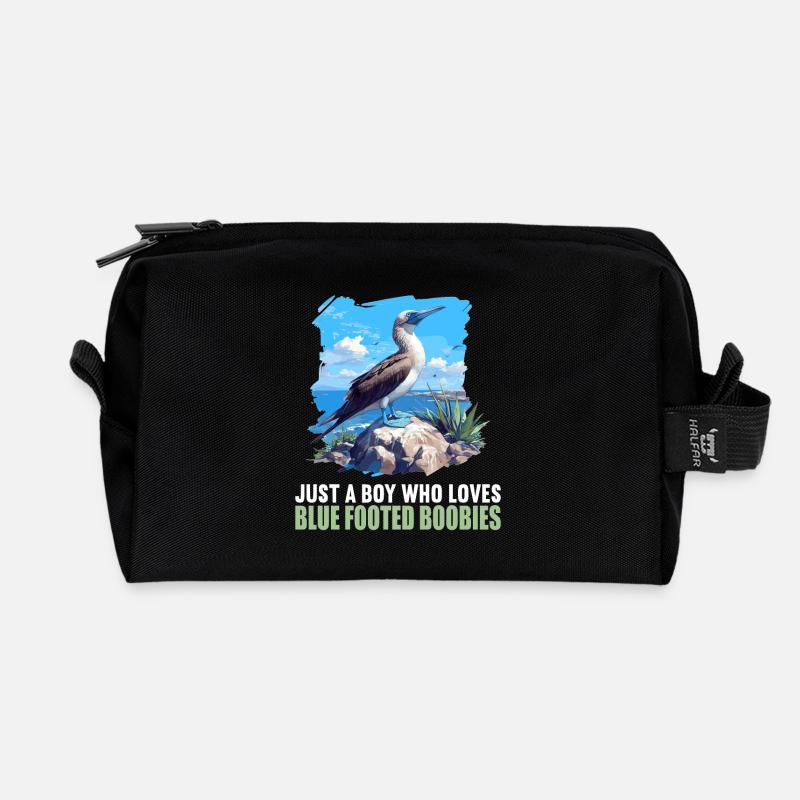 Blaufußtölpel - Recycelte Kulturtasche - Schwarz