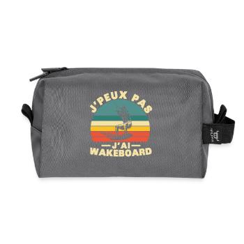 I Can't I Have Wakeboard Humor Gift - Recycled Toiletry Zip Bag - anthracite - Front