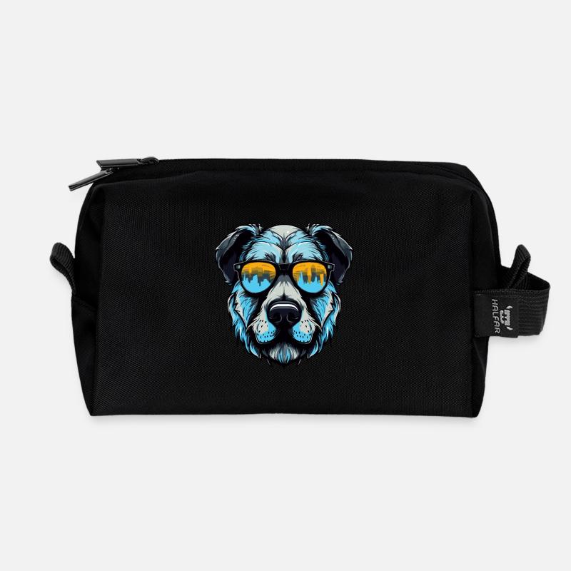 Kangal Hund Kopf Porträt Cool - Recycelte Kulturtasche - Schwarz