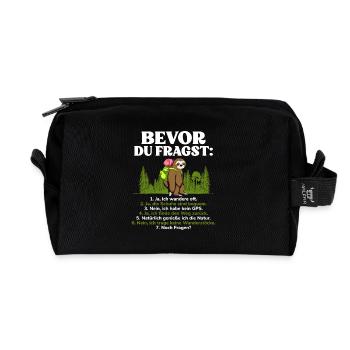 Bevor Du Fragst Wandern Wanderer - Recycelte Kulturtasche - Schwarz - Vorne