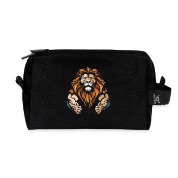 Muscles Lion - Trousse de toilette en tissu recyclé - noir - Devant