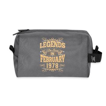 February 1978 Birthday Legend - Recycled Toiletry Zip Bag - anthracite - Front