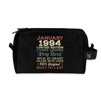 Januar 1994 Geburtstag - Januar 1994, January 1994 - Recycelte Kulturtasche - Schwarz - Vorne