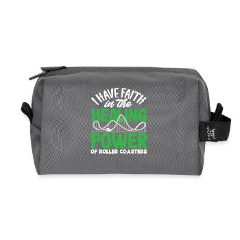 Puissance de guérison Montagnes russes Foi - Trousse de toilette en tissu recyclé - anthracite - Devant