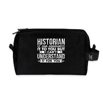 Historian Can Explain It To You - Recycled Toiletry Zip Bag - black - Front