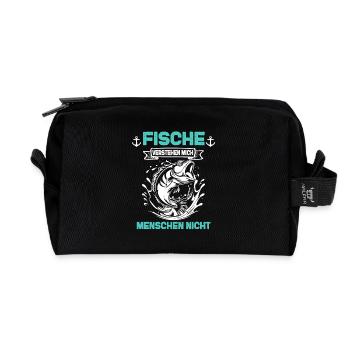 Fische Verstehen Mich Menschen Nicht - Recycelte Kulturtasche - Schwarz - Vorne