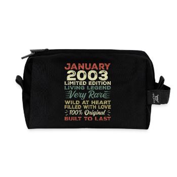 Januar 2003 Geburtstag - Januar 2003, January 2003 - Recycelte Kulturtasche - Schwarz - Vorne