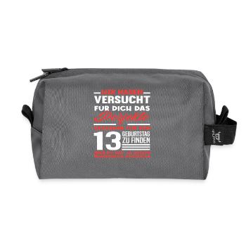 13. Geburtstag Perfektes Geschenk - Recycelte Kulturtasche - Anthrazit - Vorne