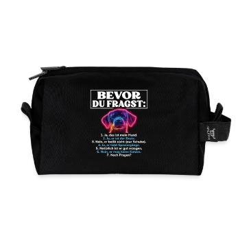 Bevor Du Fragst Das Ist Mein Hund - Recycelte Kulturtasche - Schwarz - Vorne