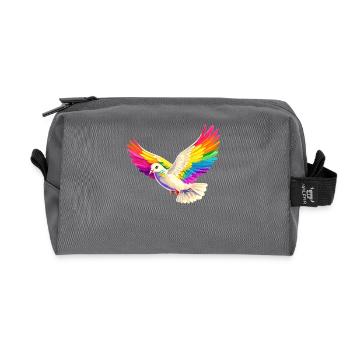 Taube Weiß Frieden Peace Ringeltaube Weiße Tauben - Recycelte Kulturtasche - Anthrazit - Vorne