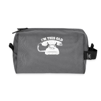 Je suis si vieux téléphone Rétro Nostalgie Humour - Trousse de toilette en tissu recyclé - anthracite - Devant
