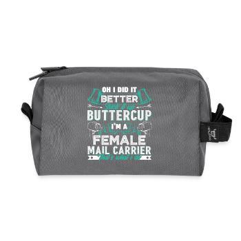 Mail Carrier Female Mail Carrier - Recycled Toiletry Zip Bag - anthracite - Front