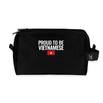 Proud To Be Vietnamese Vietnam Flagge - Recycelte Kulturtasche - Schwarz - Vorne