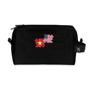 Vietnam USA Flagge Amerikaner Vietnamese - Recycelte Kulturtasche - Schwarz - Vorne