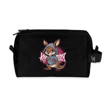 Känguru Kangaroo Australische Tiere - Recycelte Kulturtasche - Schwarz - Vorne