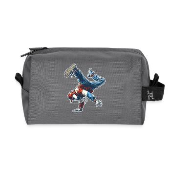 Breakdancing - Recycled Toiletry Zip Bag - anthracite - Front