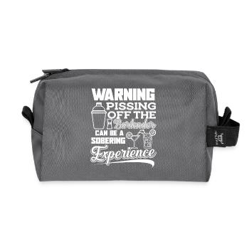 Bartender Pissing Off The Bartender - Recycled Toiletry Zip Bag - anthracite - Front