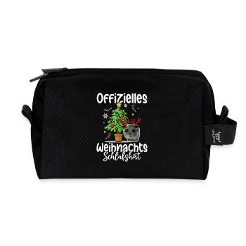 Weihnachts Hamster Schlafshirt - Recycelte Kulturtasche - Schwarz - Vorne